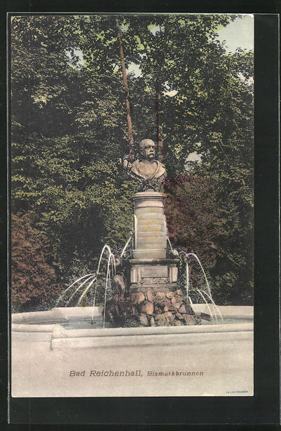 Der Bismarckbrunnen in Bad Reichenhall im ursprünglichen Zustand