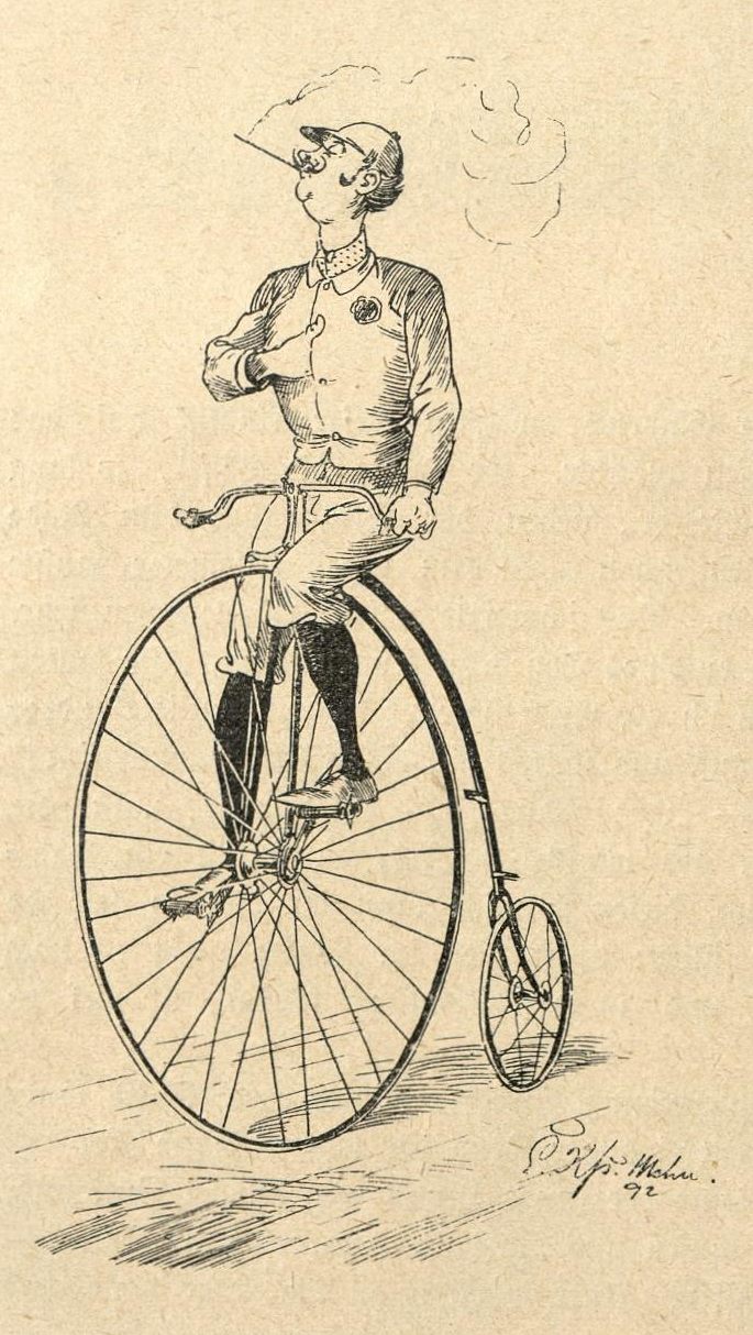 Ein stolzer Hochradfahrer