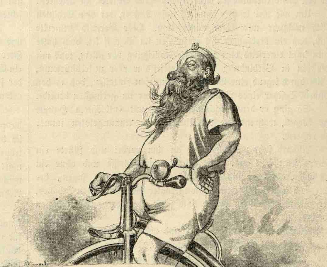 Aus der Fahrschule: Zeus sitzt auf dem Fahrrad!